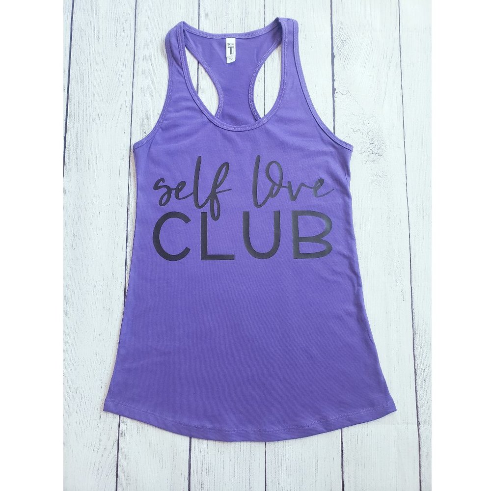 Purple Self Love Club Racerback Tank Top
